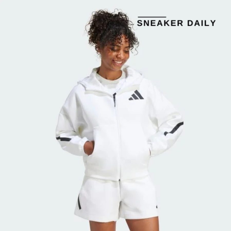 áo adidas hoodie khóa kéo dọc thân z.n.e je7849