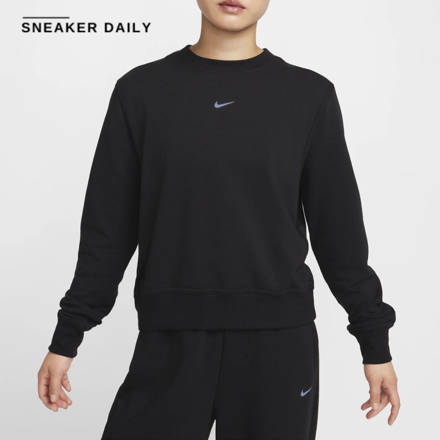 áo nike dri-fit one women's crew-neck french terry sweatshirt fb5126-010