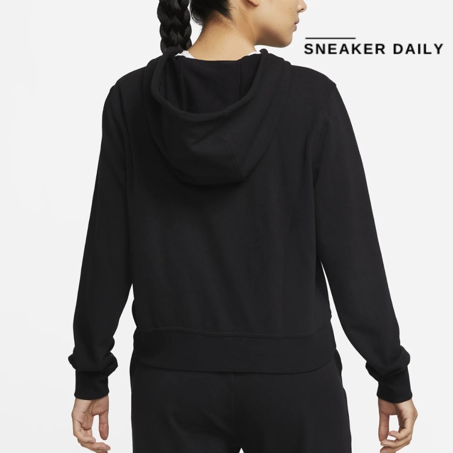 áo nike dry fit one women's full zip french terry hoodie fb5199-010