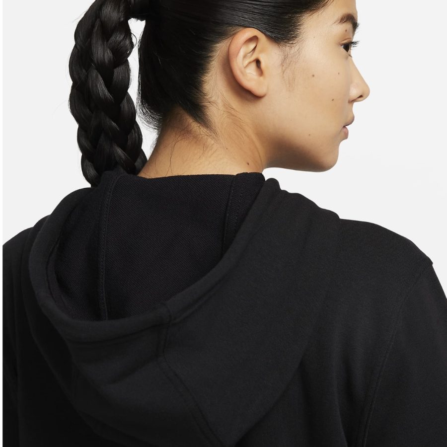 áo nike dry fit one women's full zip french terry hoodie fb5199-010