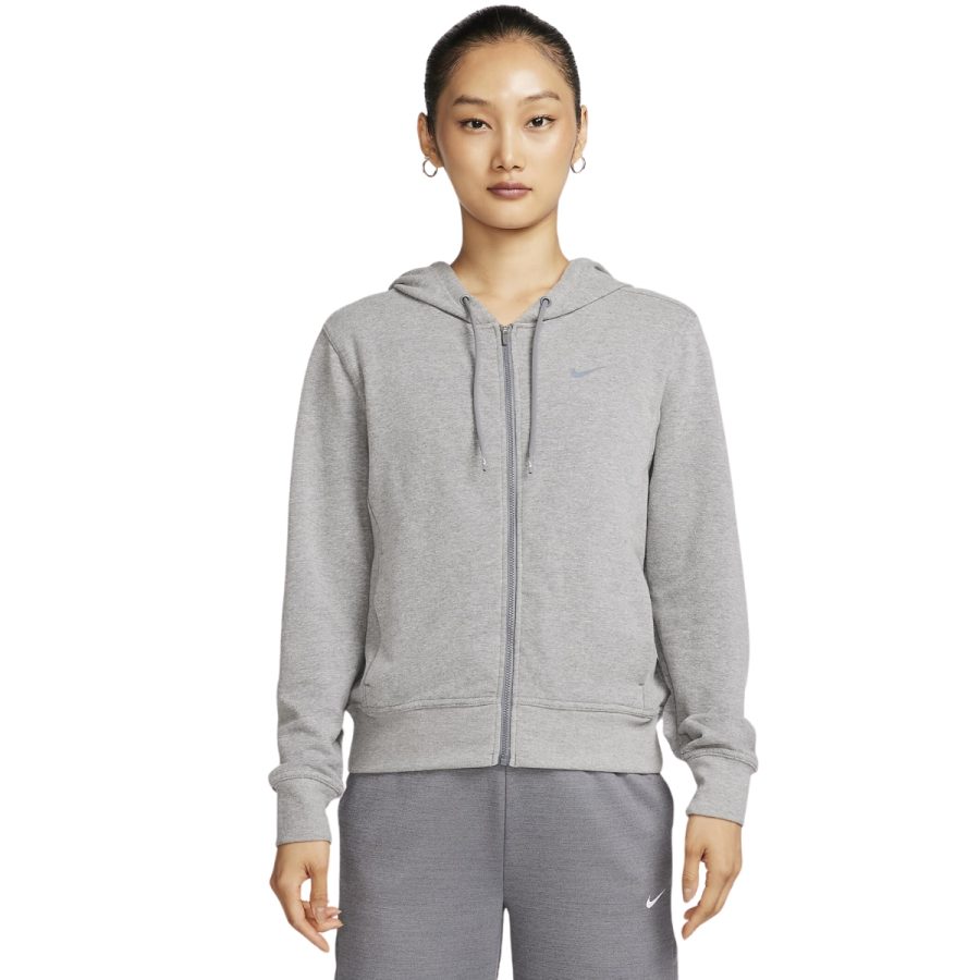 áo nike dry fit one women's full zip french terry hoodie fb5199-091