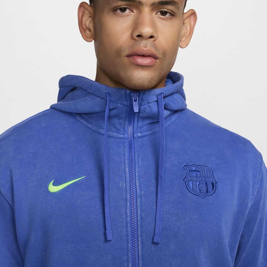 áo nike fc ground club third men soccer french terry full zip hoodie fq2999-405