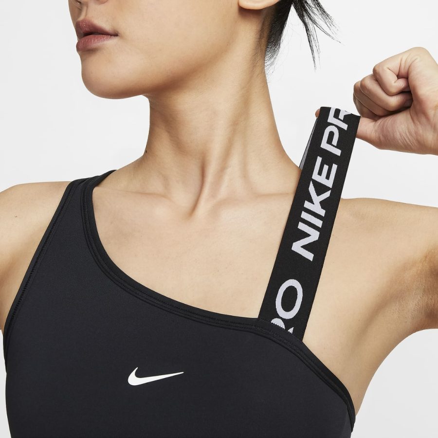 áo nike pro swoosh asymmetrical women's medium support padded sports bra fv6527-010