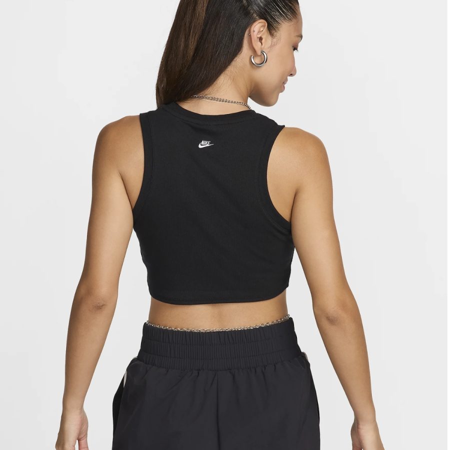 áo nike sportswear chill knit women's cropped mini ribbed tank top hj6863-010