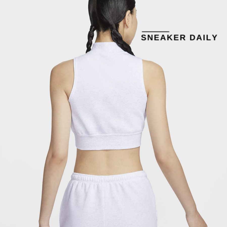 áo nike sportswear chill terry women's slim cropped 12-zip french terry tank top fv7492-051
