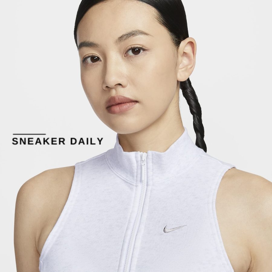 áo nike sportswear chill terry women's slim cropped 12-zip french terry tank top fv7492-051