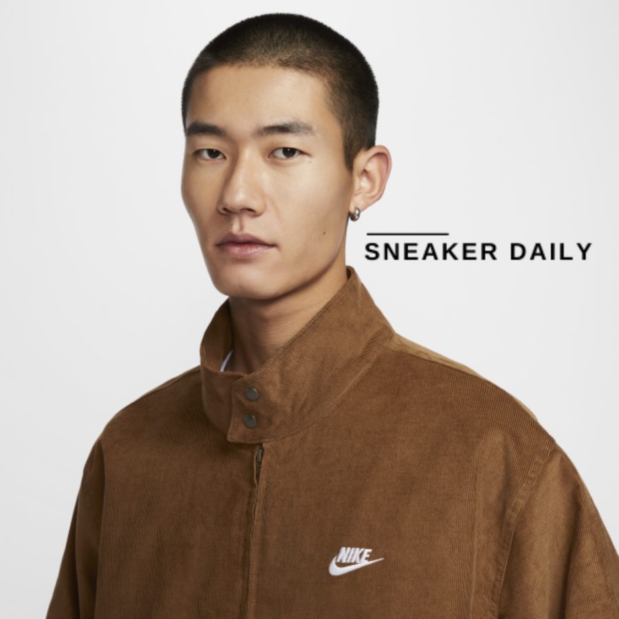 áo nike sportswear club corduroy harrington jacket asia sizing 'light british tan' fz0632-281