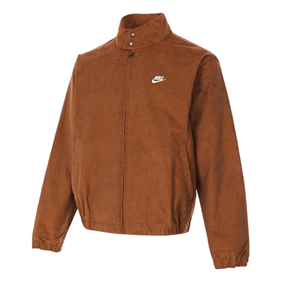 áo nike sportswear club corduroy harrington jacket asia sizing 'light british tan' fz0632-281