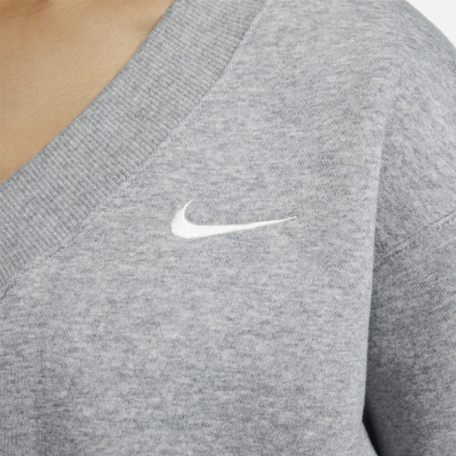 áo nike sportswear phoenix fleece women's short v-neck top fn3652-063