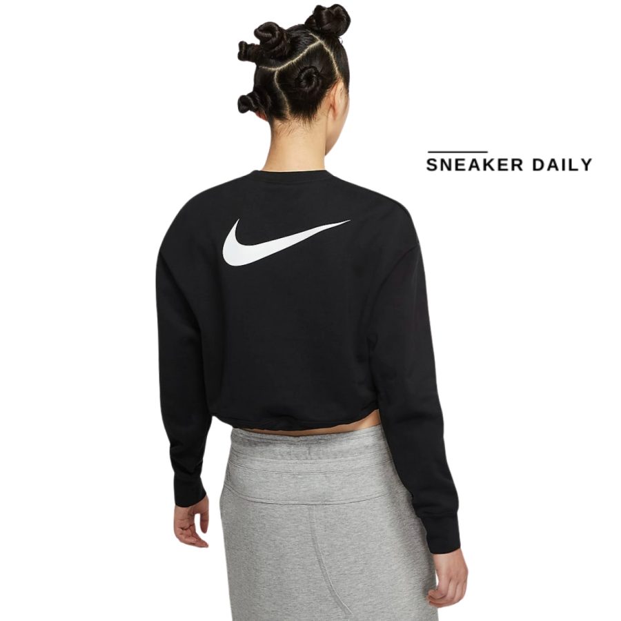 áo nike sportswear swoosh french terry crewneck top 'black' cj3767-010