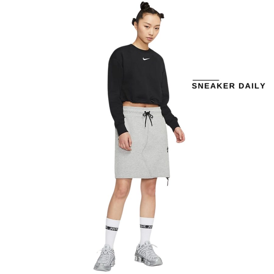 áo nike sportswear swoosh french terry crewneck top 'black' cj3767-010