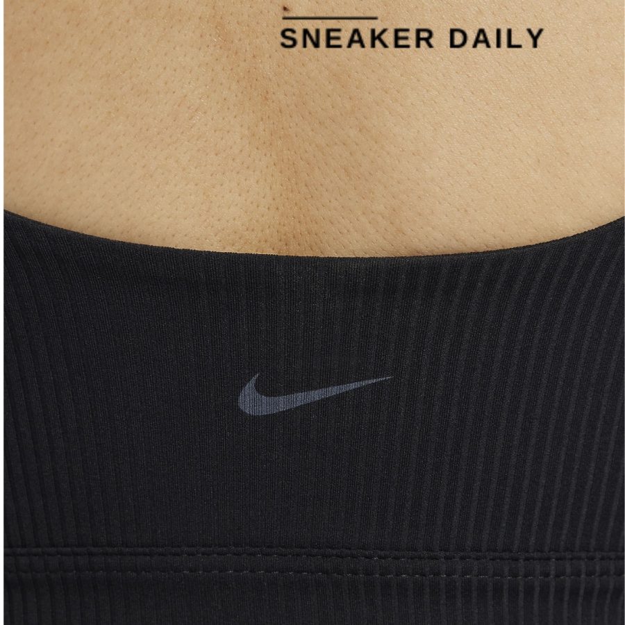 áo nike zenvy rib light-support padded longline sports bra asia sizing 'black' hf1543-010