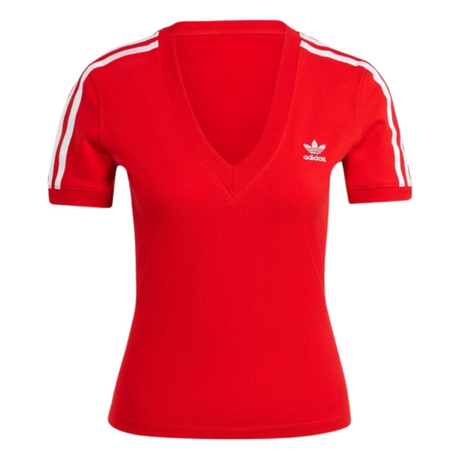 áo adidas 3-stripes v-neck slim tee - better scarlet ir8116