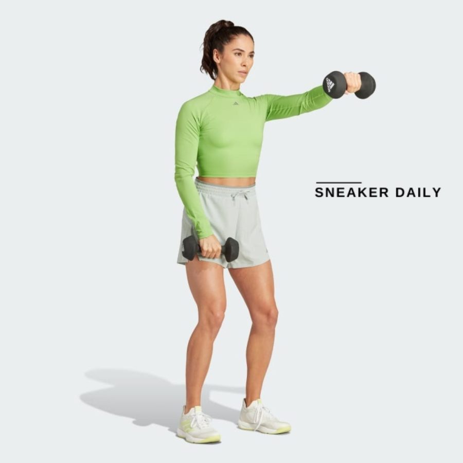 áo adidas hiit heat.rdy long sleeve crop tee - semi lucid lime im2656
