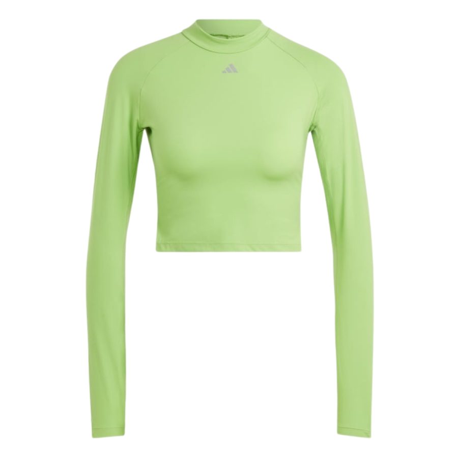 áo adidas hiit heat.rdy long sleeve crop tee - semi lucid lime im2656