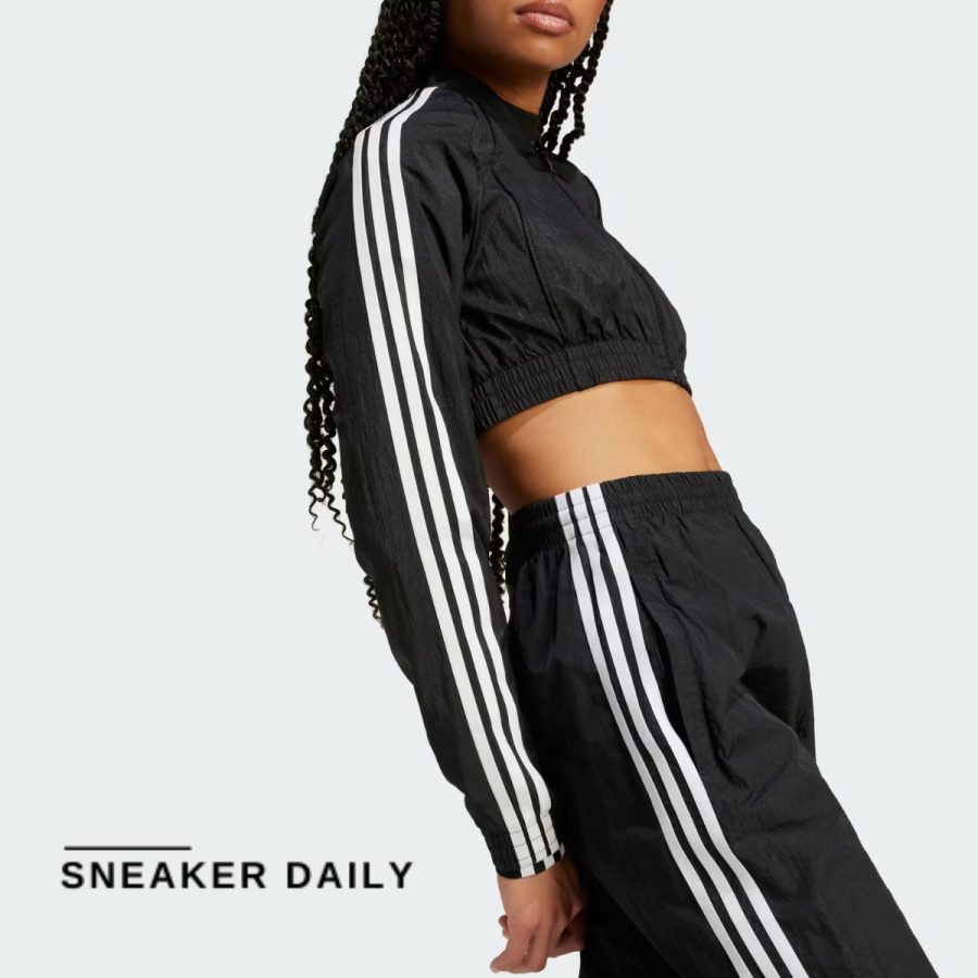 áo adidas slim crop track top - black iw5484