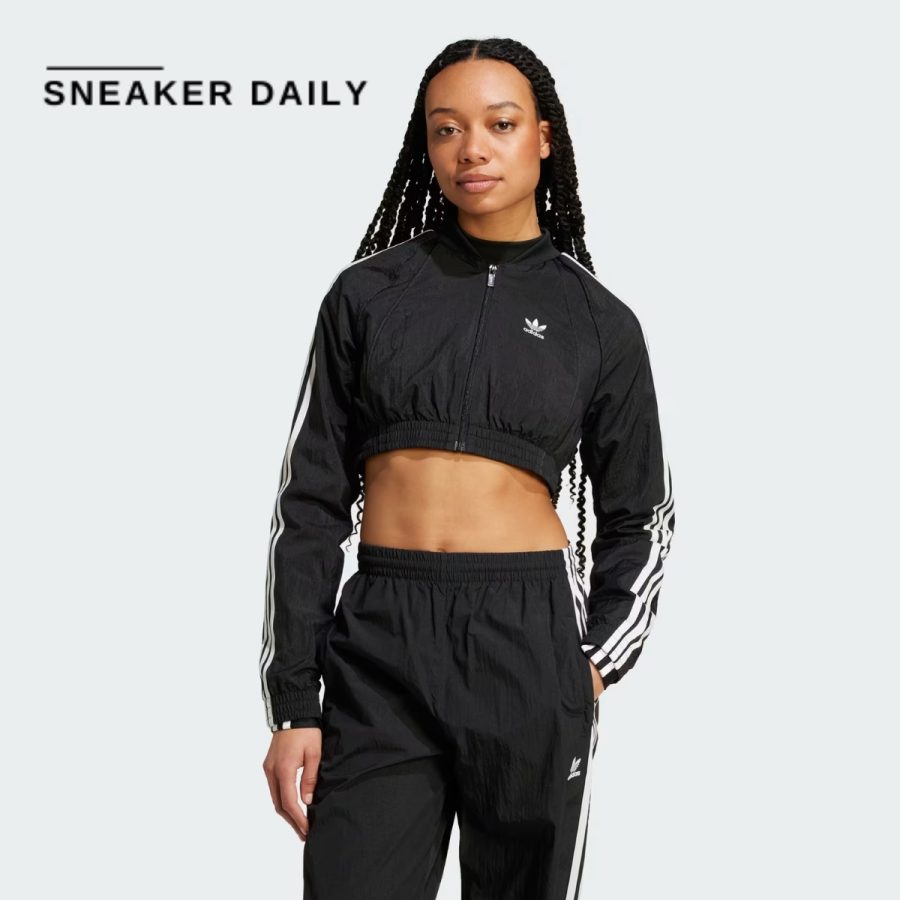 áo adidas slim crop track top - black iw5484