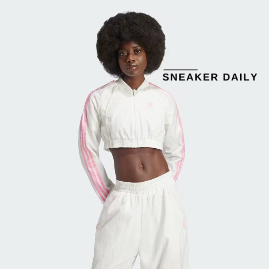 áo adidas slim crop track top - white iw5485