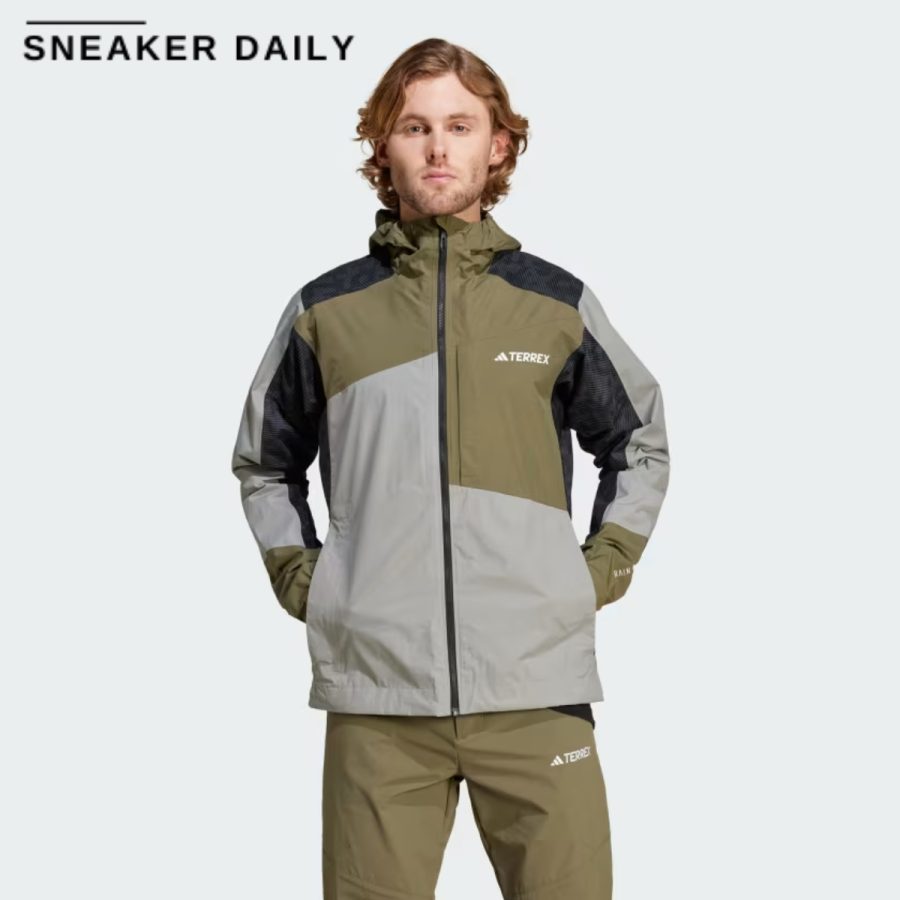 áo adidas terrex xperior hybrid rain.rdy jacket - grey iw8876