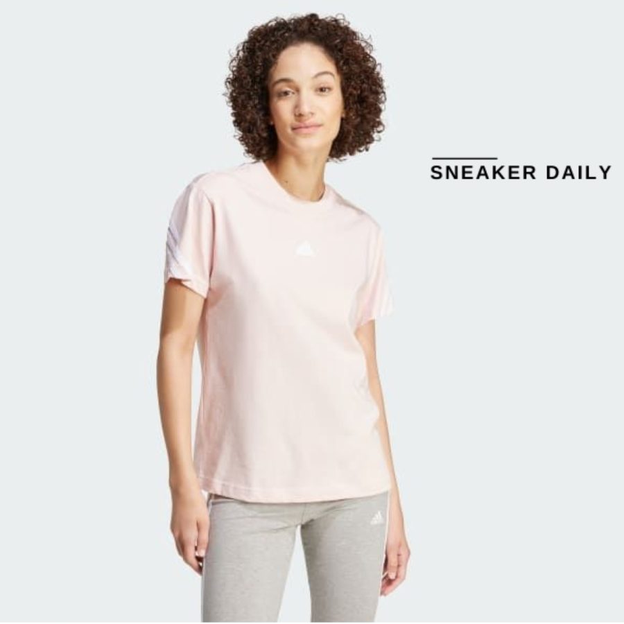 áo adidas women's t-shirt future icons 3-stripes pink iw5264