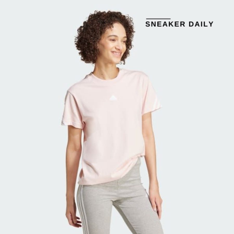 áo adidas women's t-shirt future icons 3-stripes pink iw5264