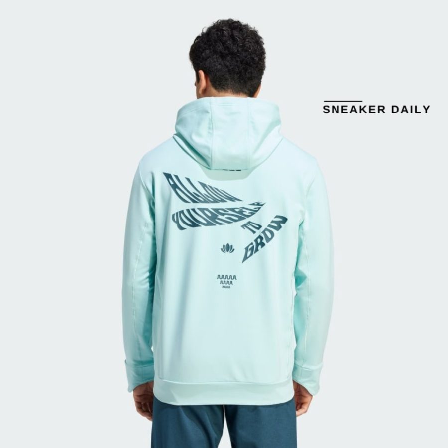 áo adidas yoga training hooded sweatshirt - semi flash aqua in7923