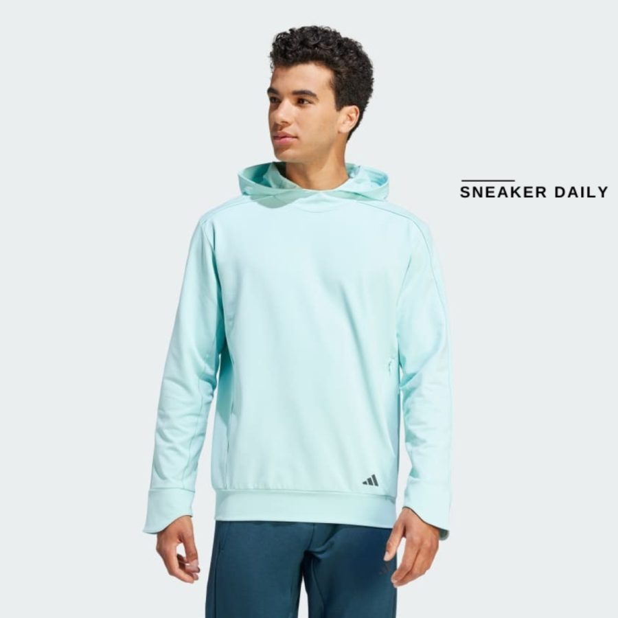 áo adidas yoga training hooded sweatshirt - semi flash aqua in7923