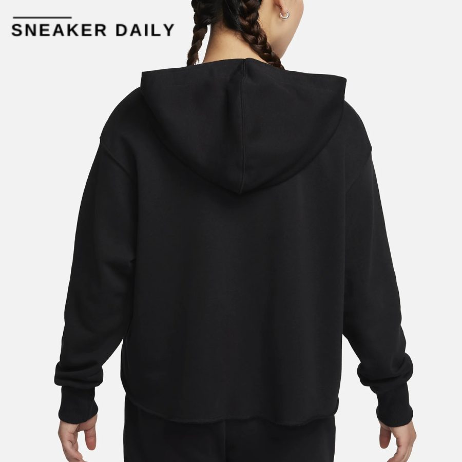 áo nike sportswear women's cropped french terry pullover hoodie fb8267-010