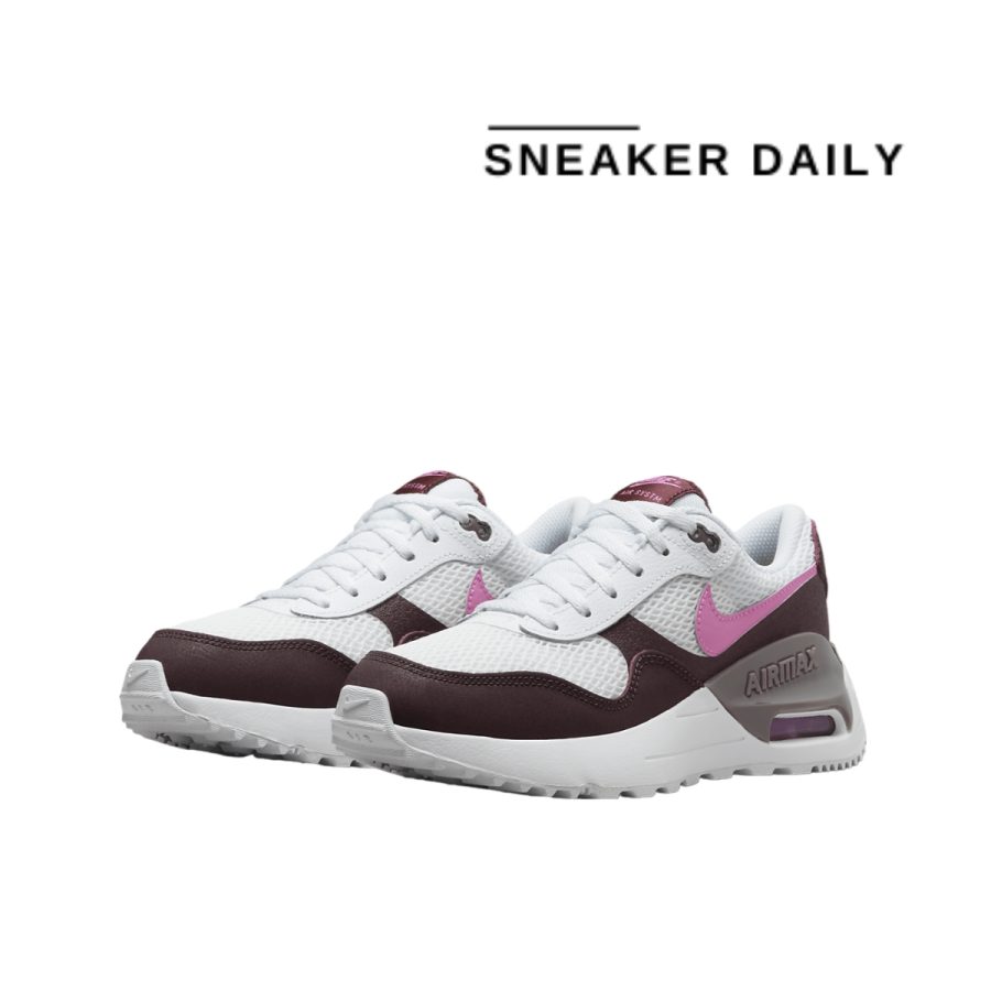 giày nike air max systm gs 'white burgundy crush pink' dq0284-116