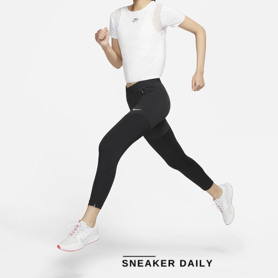 quần nike dri-fit essential quick-dry tight running sports fitness pants black dh6980-010