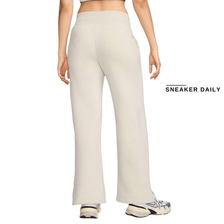 quần nike sportswear phoenix fleece women's high-waisted wide-leg logo trousers fv7685-104