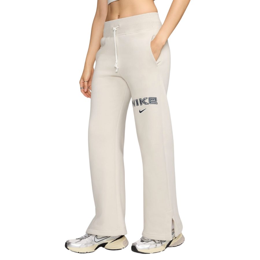 quần nike sportswear phoenix fleece women's high-waisted wide-leg logo trousers fv7685-104