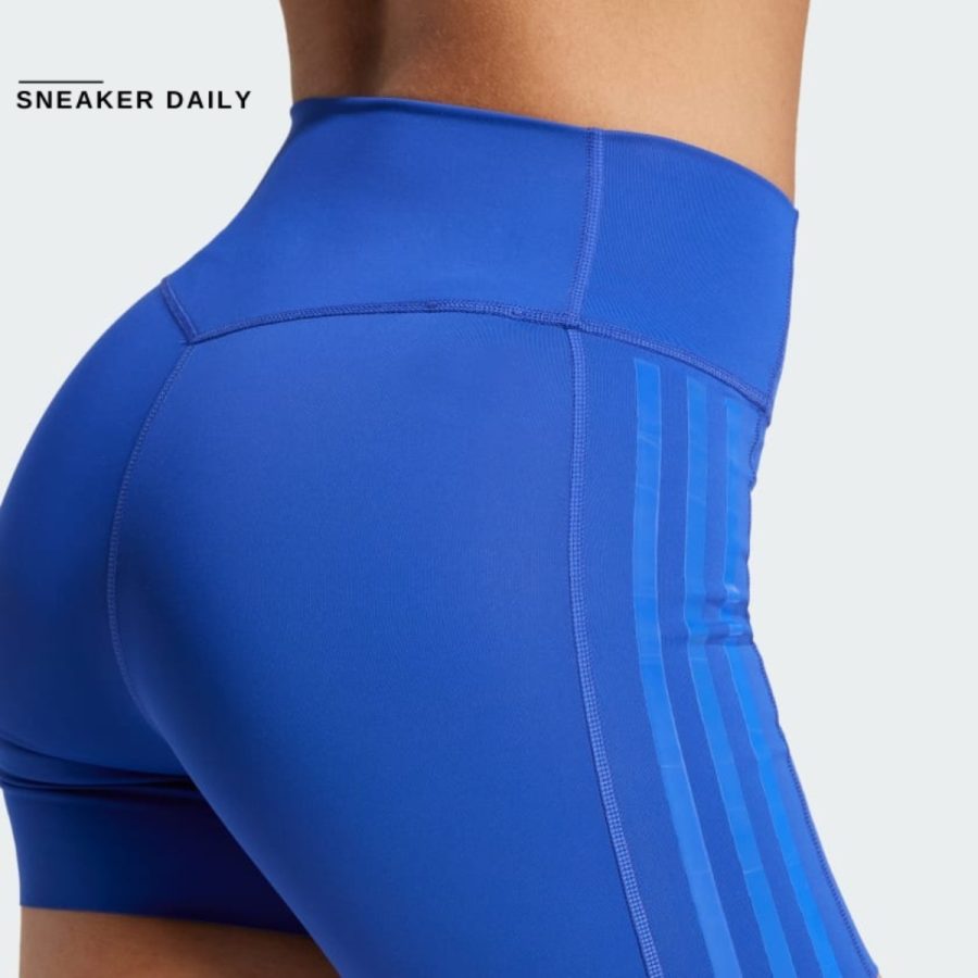 quần adidas optime 4-inch raw-cut-hem leggings - semi lucid blue ik5482