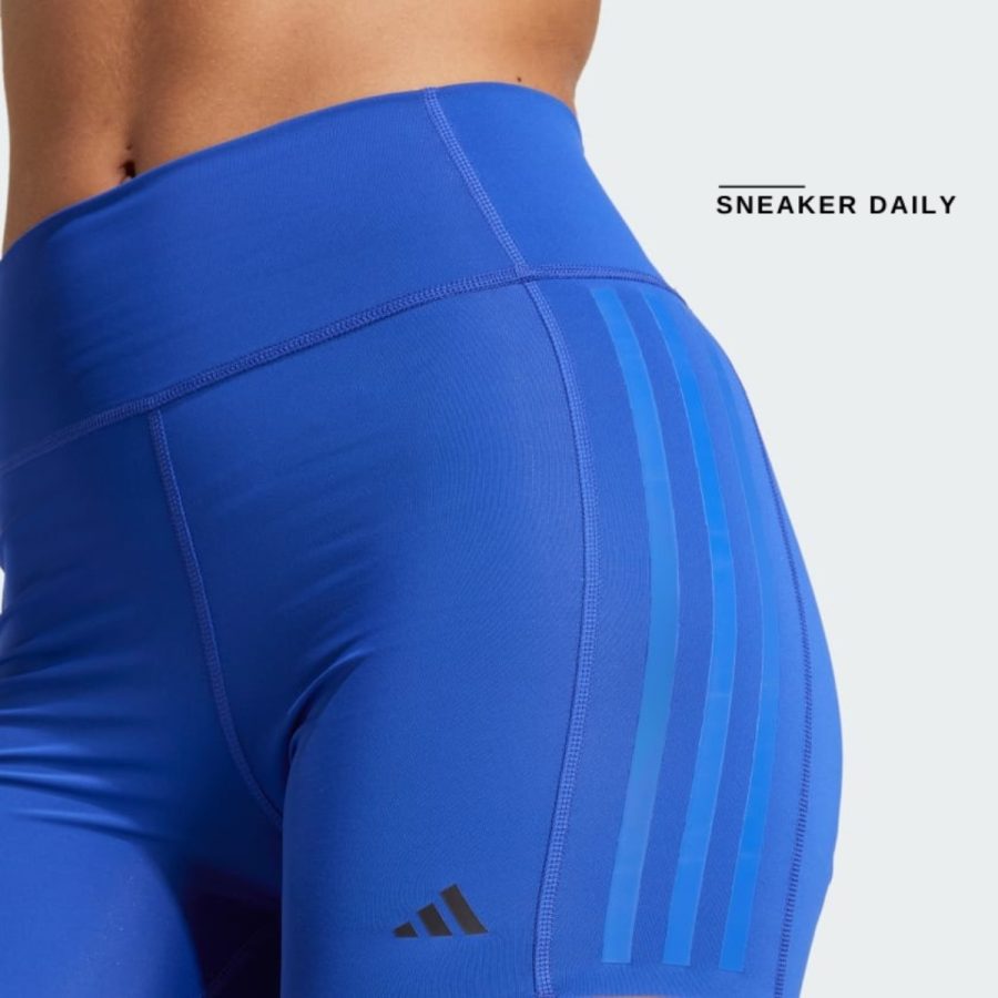 quần adidas optime 4-inch raw-cut-hem leggings - semi lucid blue ik5482