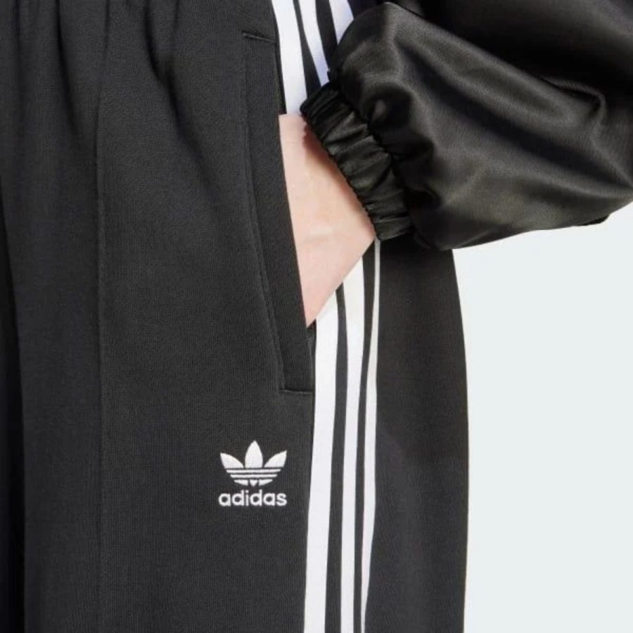 quần adidas originals 3-stripes wide leg joggers black iy7255