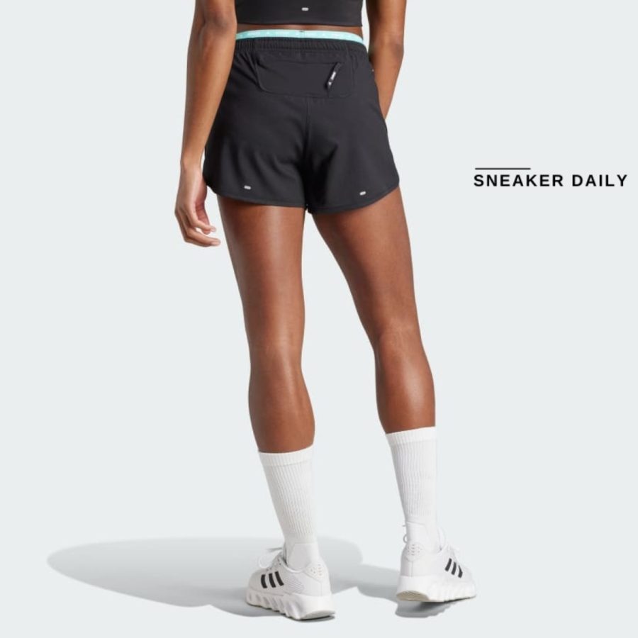 quần adidas own the run 3-stripes shorts - flash aqua iw0002