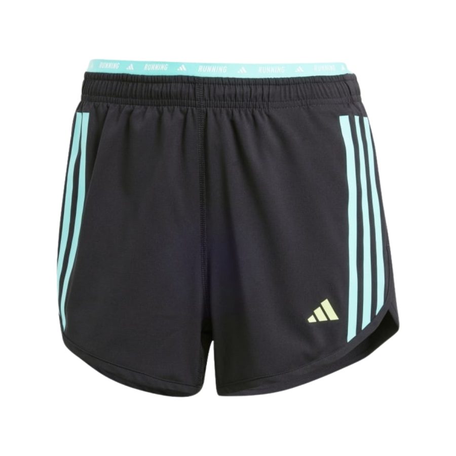 quần adidas own the run 3-stripes shorts - flash aqua iw0002