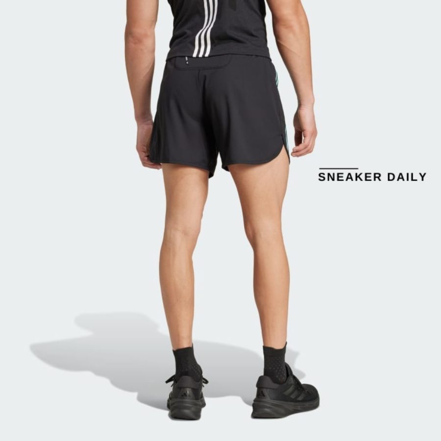 quần adidas own the run 3-stripes shorts - black iz1649