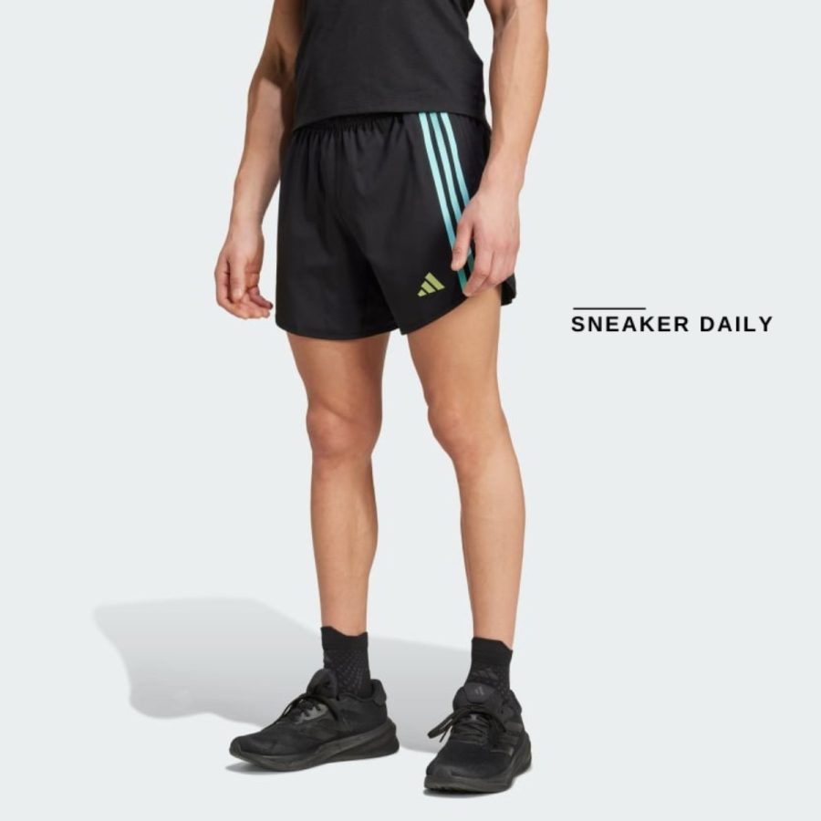 quần adidas own the run 3-stripes shorts - black iz1649