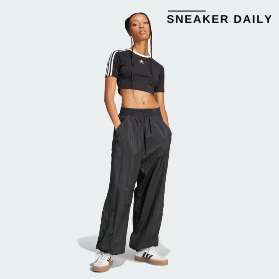 quần adidas wide leg woven pants - black iw5487