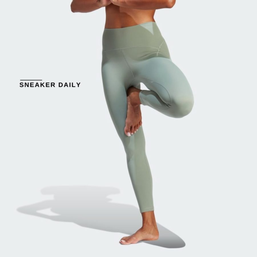 quần adidas yoga studio luxe 7/8 leggings - silver green hr5414