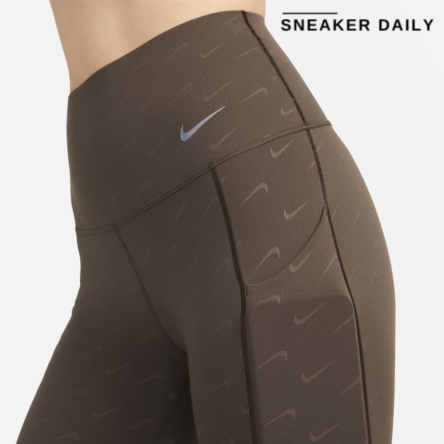 quần nike universala women's medium support high waist 78 print pocket leggings fn4171-237