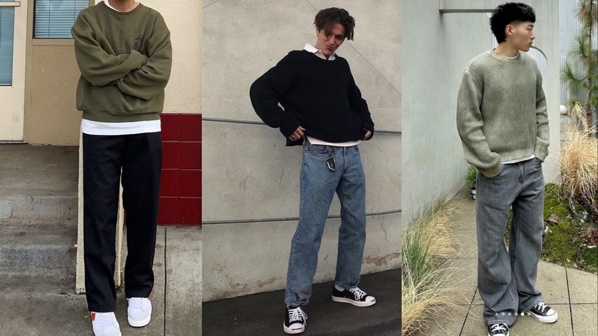 phối đồ với áo sweater