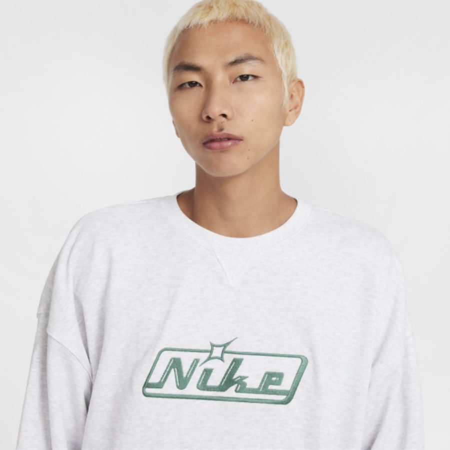 áo nike club men's oversized crew-neck sweatshirt white hq2957-051