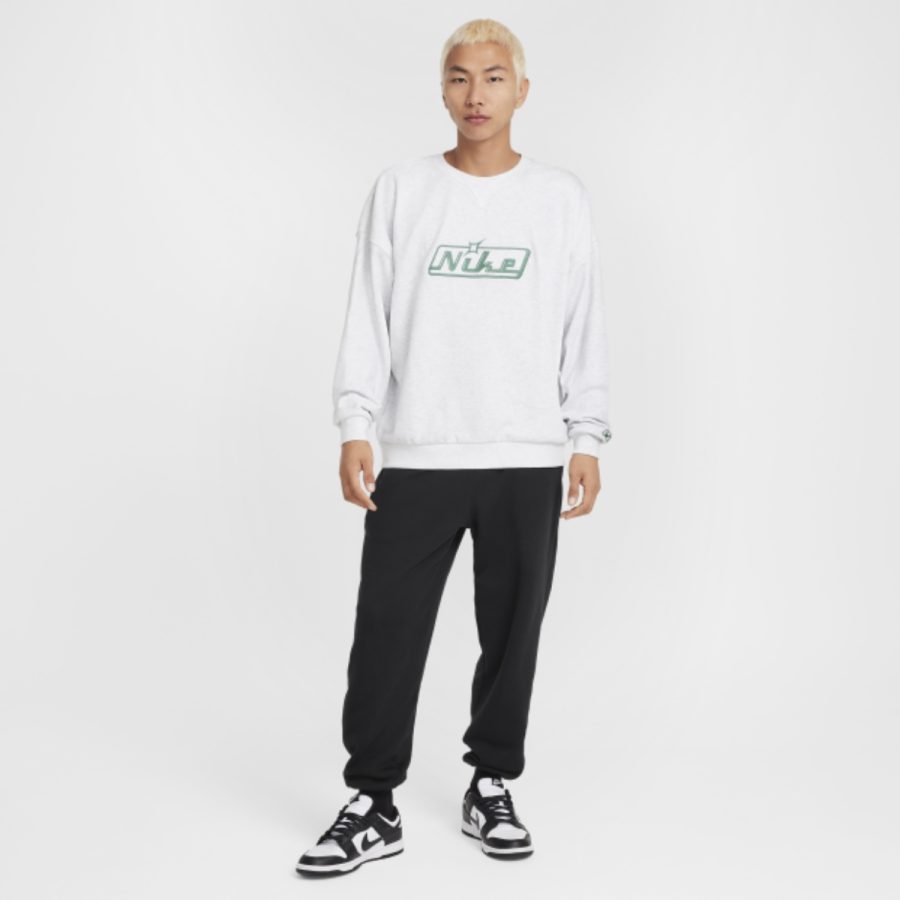 áo nike club men's oversized crew-neck sweatshirt white hq2957-051