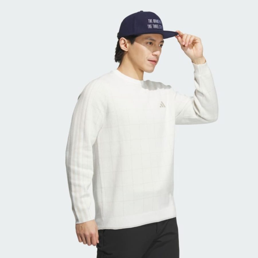 áo adidas 3-stripes crew sweater - off white im6427