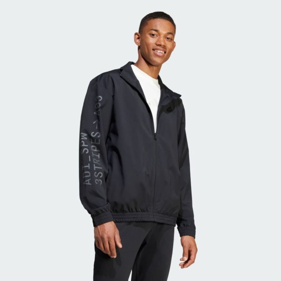 áo adidas brand love woven track jacket - black ix1317