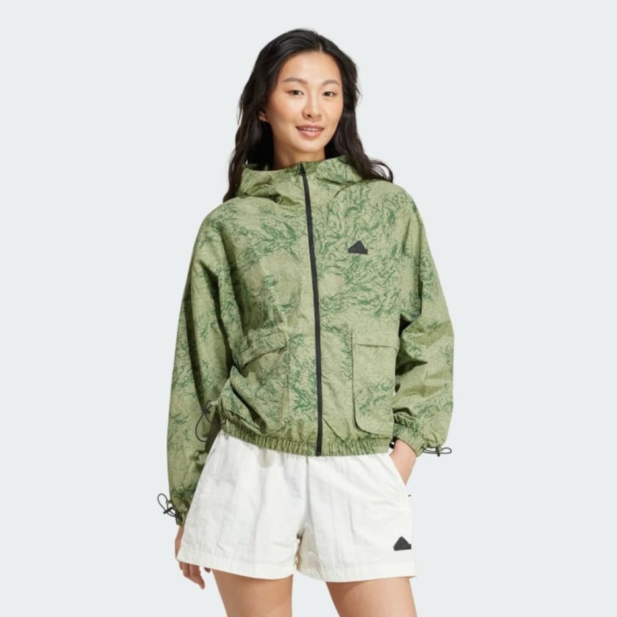 áo adidas city escape woven windbreaker - tent green iw5213