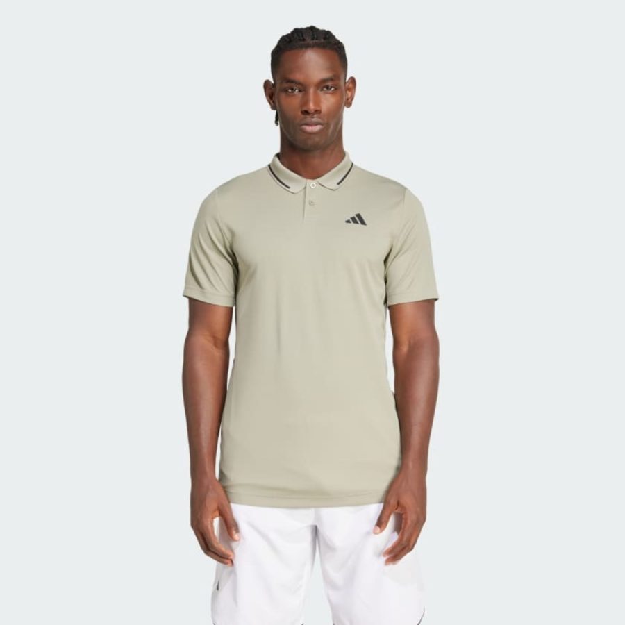 áo adidas club tennis piqué polo shirt - silver pebble is8104