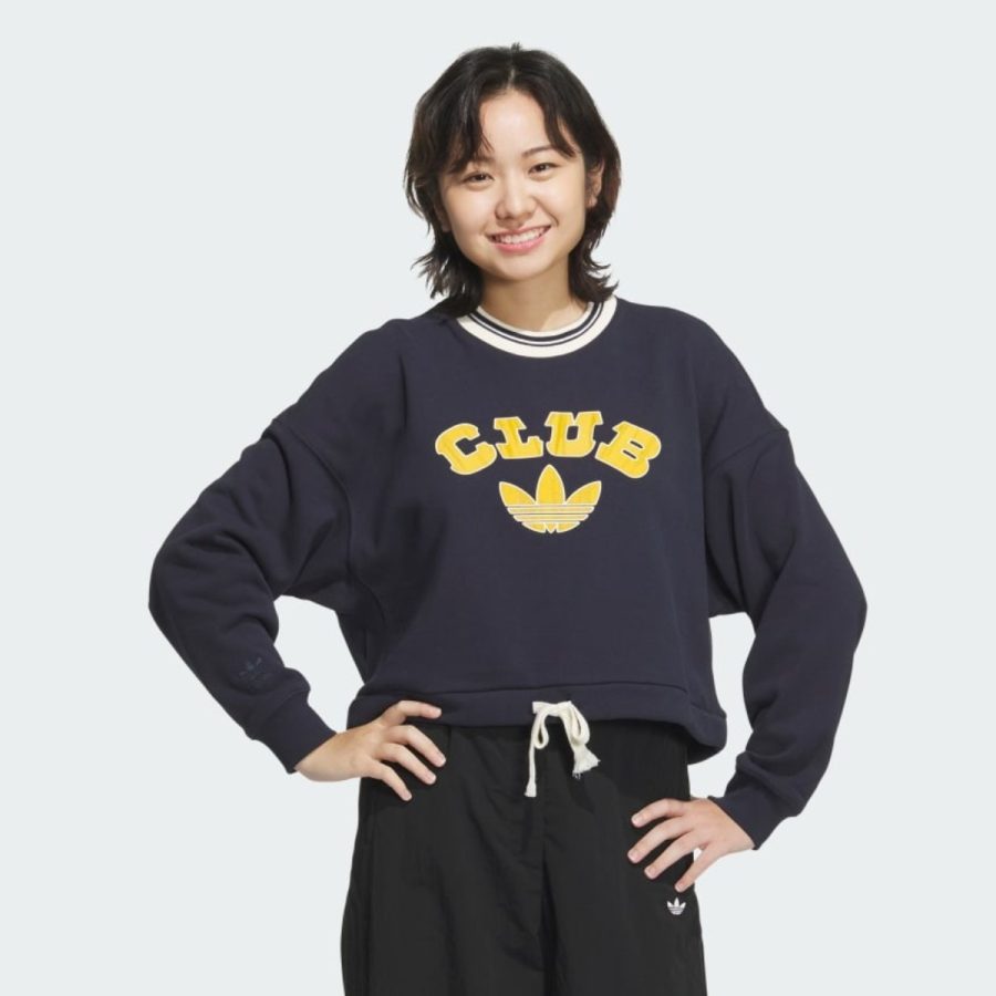 áo adidas collegiate graphics crew sweatshirt - night navy jd6374